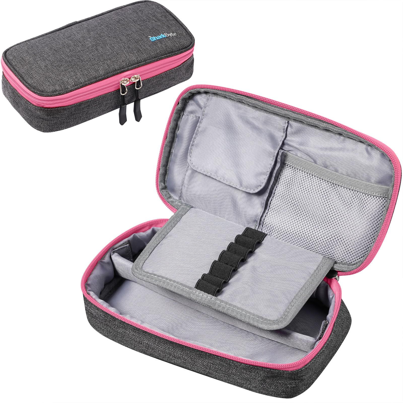 SharkByte Big Pencil Case for Students Girls Boys, Large Capacity Pencil Cases Bag, Recycled Fabric Pen Pouch Holder Stationery Organizer School College Office Organizer for Teens Girls Adults