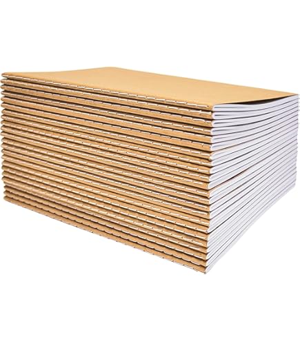 Kraft A5 Size Notebooks With Lined Ivory Pages, 80 Gsm, Soft Cover, Stitched Spines, Bulk Pack (12 Pack