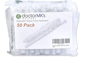 DOCTOR MK'S NATURAL Vaginal Applicators (50-Pack) Fits Premarin Estrace Contraceptive Gels and Many More Creams, Individually Wrapped Disposable Applicator Dosage Marked by Doctor MK's®