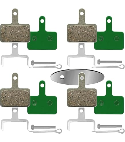 Plaquettes De Frein Vélo Route/ VTT Semi-métalliques - Lot De 4 Paires - Compatible Shimano Deore, Acera, Alivio, Tektro, Etc.