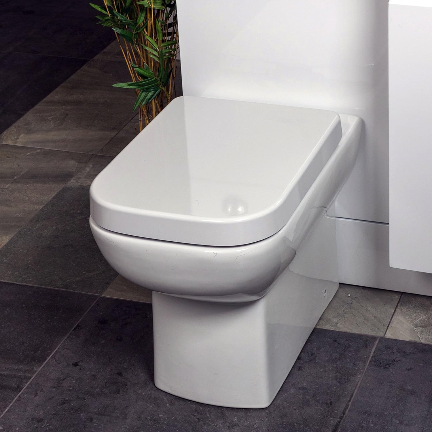 Super Saturday Square Ceramic Comfort Height Toilet Pan Back To Wall BTW Toilet Soft Close Seat