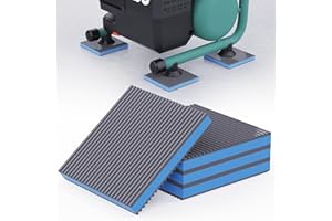 WUNO SHOP Anti Vibration Isolation Pads, Mechanical Vibration Damping Pads, Air Compressor Rubber Feet for Washing Machine, Sound Shock Absorbing Pads with Tire Smell, Better for Outdoor Use 6"x 6"x 7/8"-4 PCS