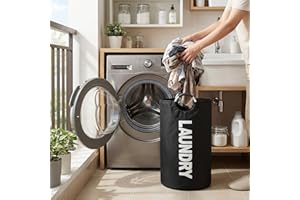 90L Large Laundry Basket,Freestanding Tall Clothes Hamper, Collapsible Laundry Bag,Foldable Washing Bin, Household Laundry Or