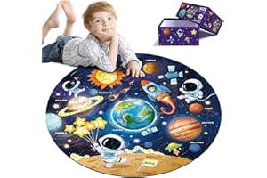 TINGINGYULI Round Jigsaw Puzzles,Floor Puzzle for Kids,Large 70 Piece Puzzle for Toddler Ages 3-5,Preschool Learning Educational Toy Christmas Birthday Gift for 4-8 Years Old Boy Girl (Solar)