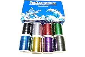 (8pcs*240yd) Kalavarma Rod Wrapping Thread for Fishing Rod Wrapping Thread Rod Building Repair