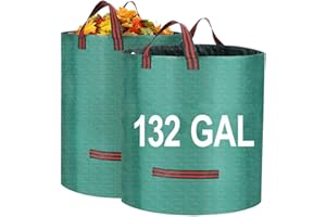 Craftsboys 2-Pack Reusable Yard Waste Bags, Reusable Collapsible Plants Leaf Grass Waste Bag, Heavy Duty Gardening Bags for G