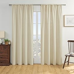 Joydeco Linen Curtains 96 Inch Length 2 Panels