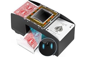 GROWNEER 1-4 Deck Automatic Card Shuffler, Poker Shuffler Machine with Rubber Silencer, Lower Noise, Casino Card Electric Shuffler, Playing Card Shuffler for UNO, Phase 10, Skyjo, Skip Bo Home Card Game