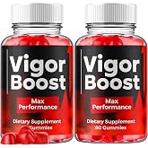 (2 Pack) Vigor Boost Gummies for Men, Supplement Formula (120 Gummies)