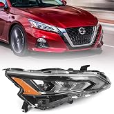 Huray LED Headlight Assembly Fit for Nissan Altima 2019-2022 RH | Projector Headlamp w/LED DRL OE Style Replacement for NI2503266 Right Passenger Side