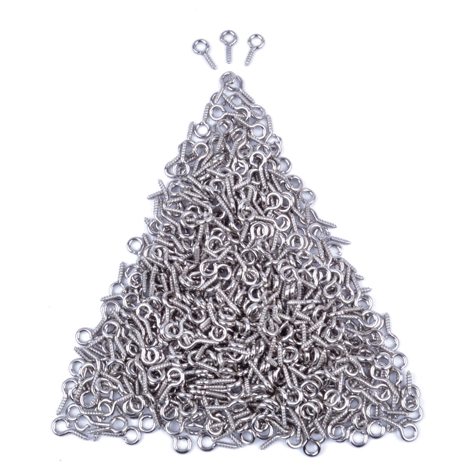 euhuton 500 Pieces 10 mm by Hole 4 mm Mini Eye Pins Eyepins Hooks Eyelet Screws for Resin, Jewelry, Bead and Plastic