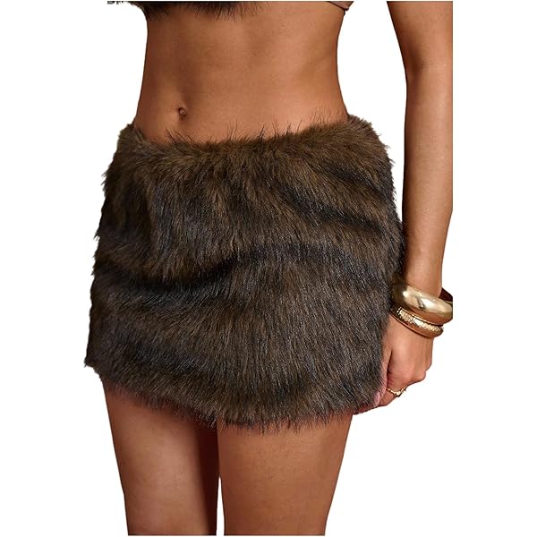Amazon.com: SHENHE Women's Mini Skirt Fuzzy Fur Cheetah Print Low