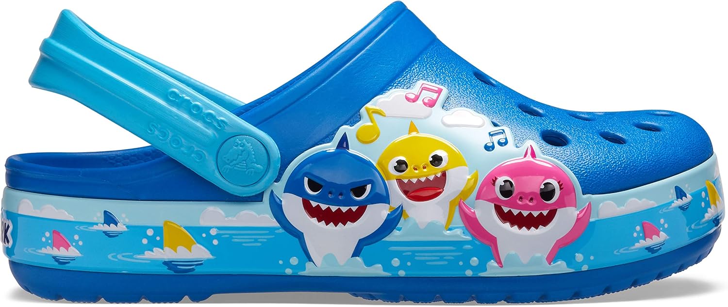  | Crocs Kids' Fun Lab Baby Shark Band Clog | Slip On Shark Shoes for Kids | Clogs & Mules