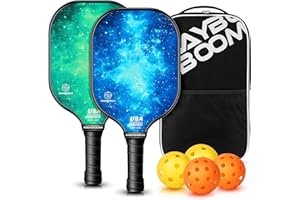 Mayboom Pickleball Paddles Set of 2 or 4, USAPA Approved Pickleball Paddles Set with 4 Pickleball Balls and Pickleball Carry Bag, Fiberglass Pickle Ball Rackets 2 Pack Gifts for Beginners&Pros