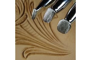 PRO LEATHER CARVERS Stainless Steel Barry King - 3-Piece Checkered Extra Steep Angle Beveler Set (Leather Stamping Tools)
