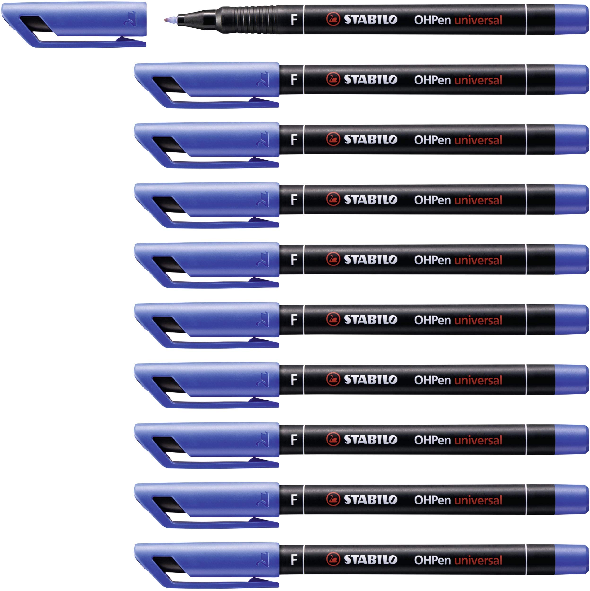 STABILO Overhead Pen OHPen universal - Permanent Fine - Pack of 10 - blue