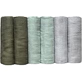 CozysBunny Muslin Swaddle Blankets 6 Pack, Newborn Baby Receiving Blankets, Soft Breathable Baby Wrap for Boys and Girls, Absorbent Infant Swaddling Blankets, 27.5 x 27.5 Inches (Green)