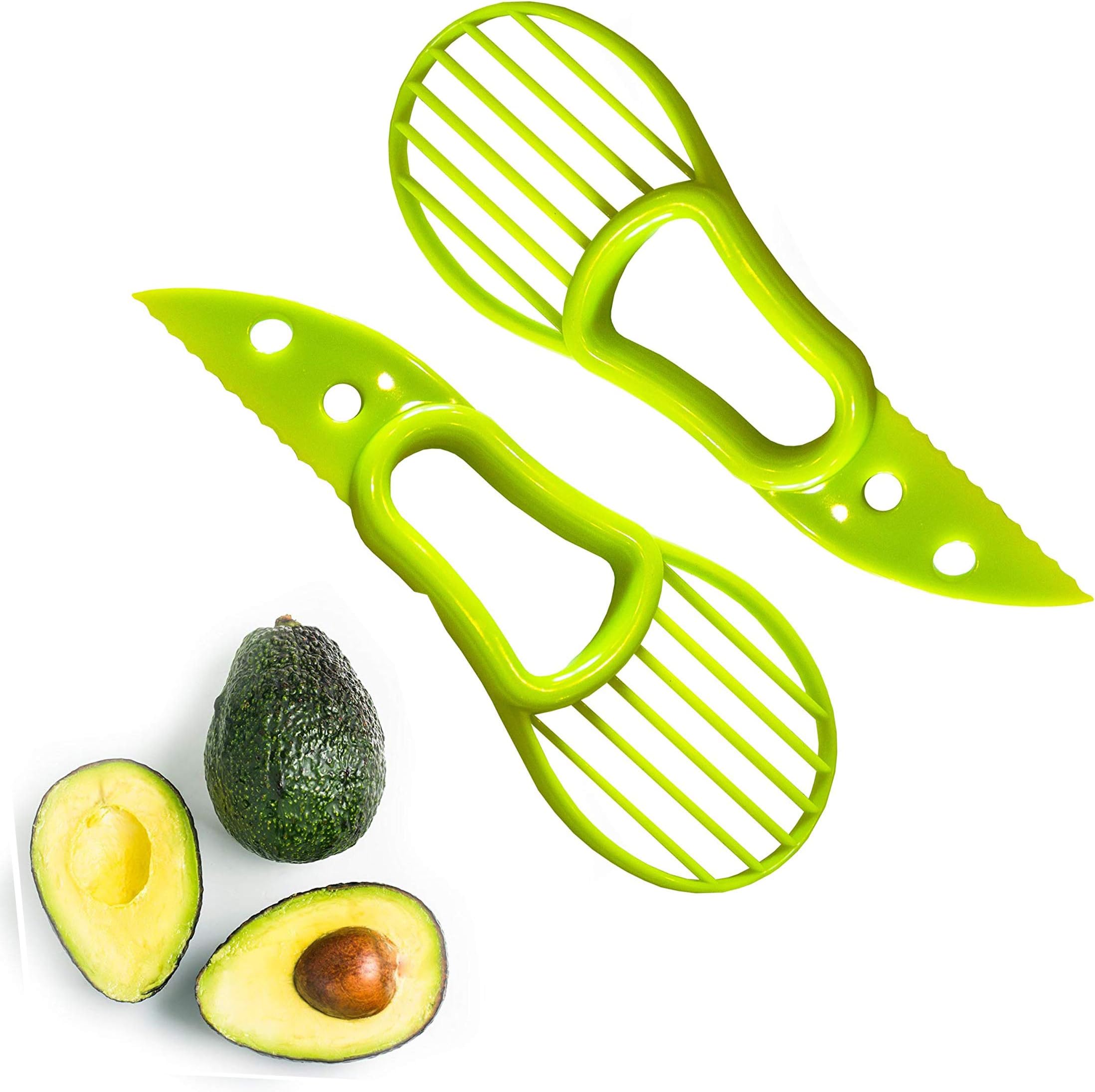 3 in 1 Avocado Slicer (Slicer, Pitter, Spliter) as Knife Peeler Scoop with Comfort-Grip Handle (Pack of 2)