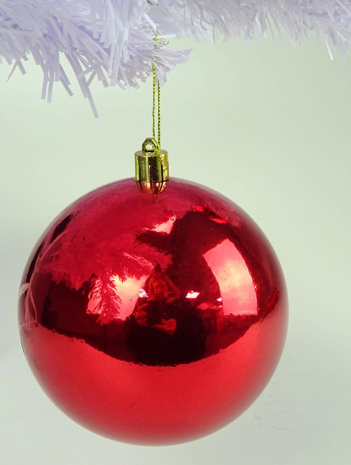 Jumbo Pack Of 42 Shatterproof Silver Plain Christmas Baubles