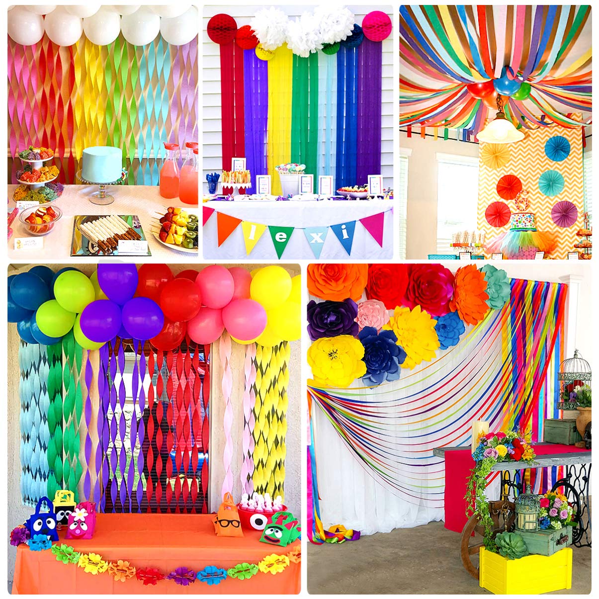 Stobok Serpentins De Fete De Papier Crepon Banderoles Arc En Ciel De Papier De Crepe Pour Decorations De Fete De Noel Anniversaire Couleurs Assorties 18 Rouleaux Papeterie Papier Dwteam In