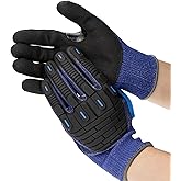 ANDANDA Cut Resistant Gloves, ANSI A5 Impact Work Gloves with Power Grip for Men and Women, Used for Woodworking, Glass Cutting, Construction, Cargo Handling, Car Repair,1 pair,L