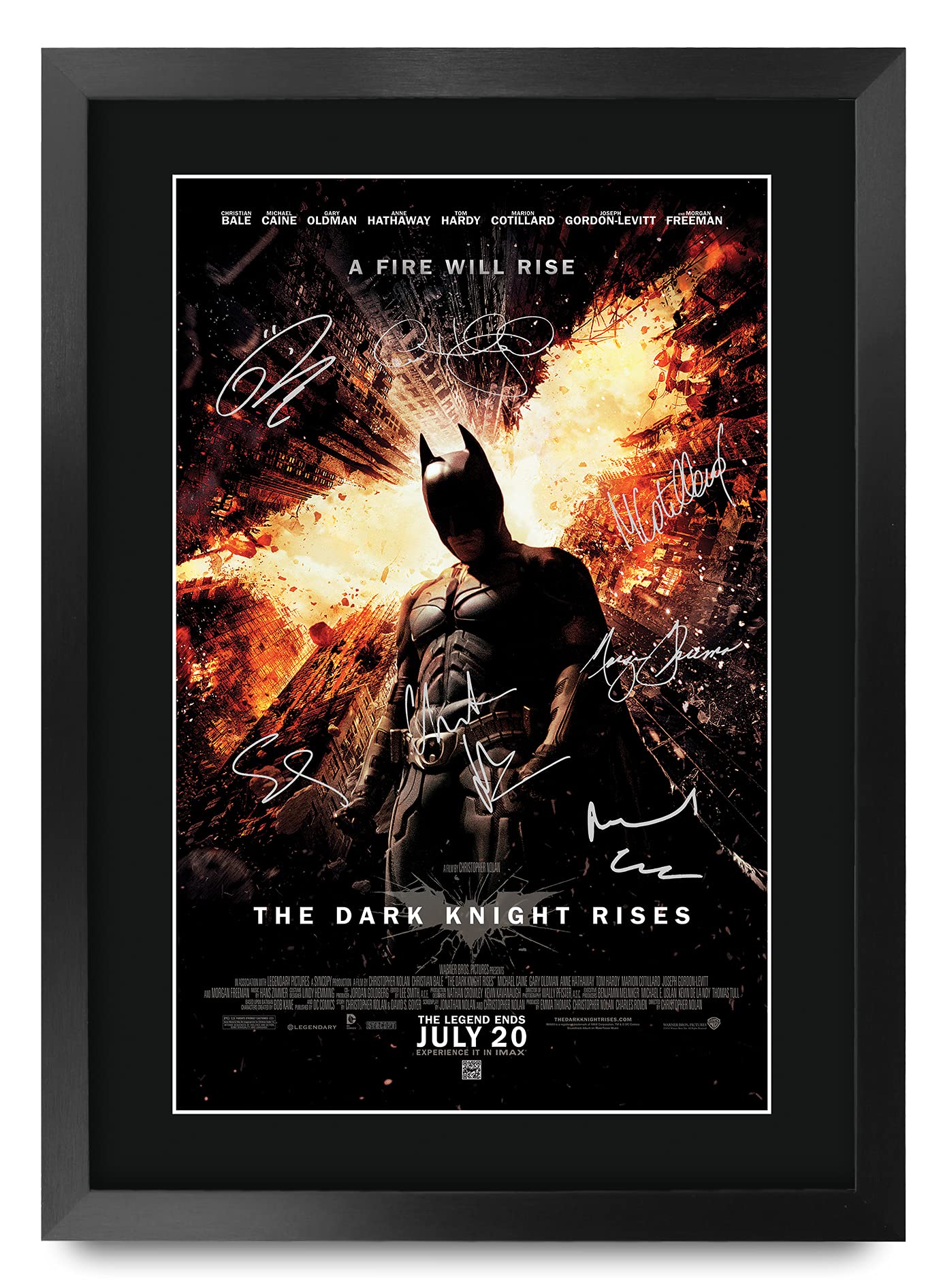 HWC Trading A3 FR The Dark Knight Rises Christian Bale Gifts Printed Poster Signed Autograph Picture for Movie Memorabilia Fans - A3 Framed — image 1