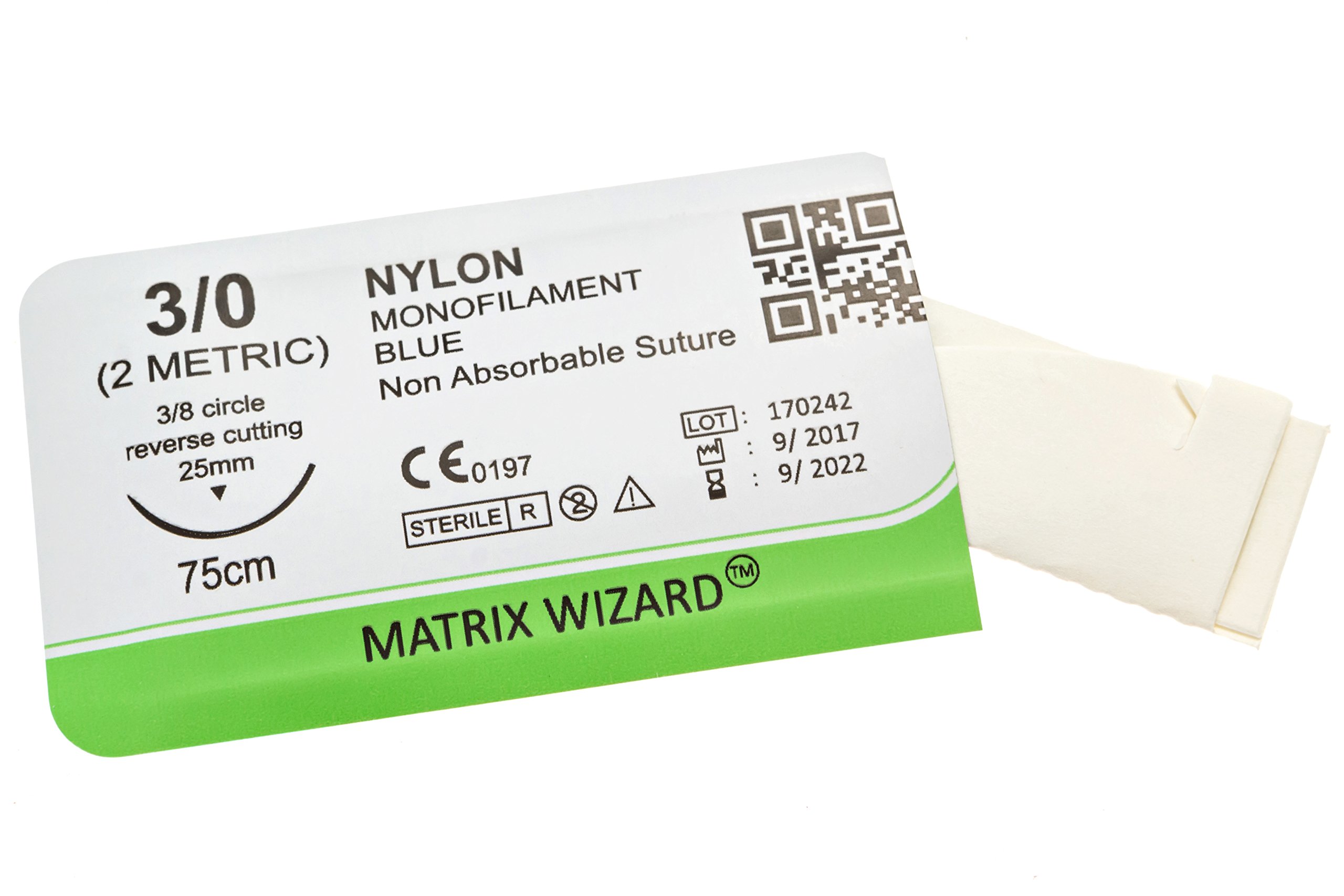 30 Sutures Thread with Needle NonAbsorbable for Surgical Suture