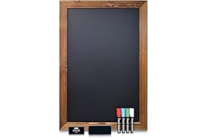 Better Office Products Magnetic Wall Chalkboard Sign, X Large Size 20" x 30", Rustic Wood Frame, Vertical or Horizontal Wall 