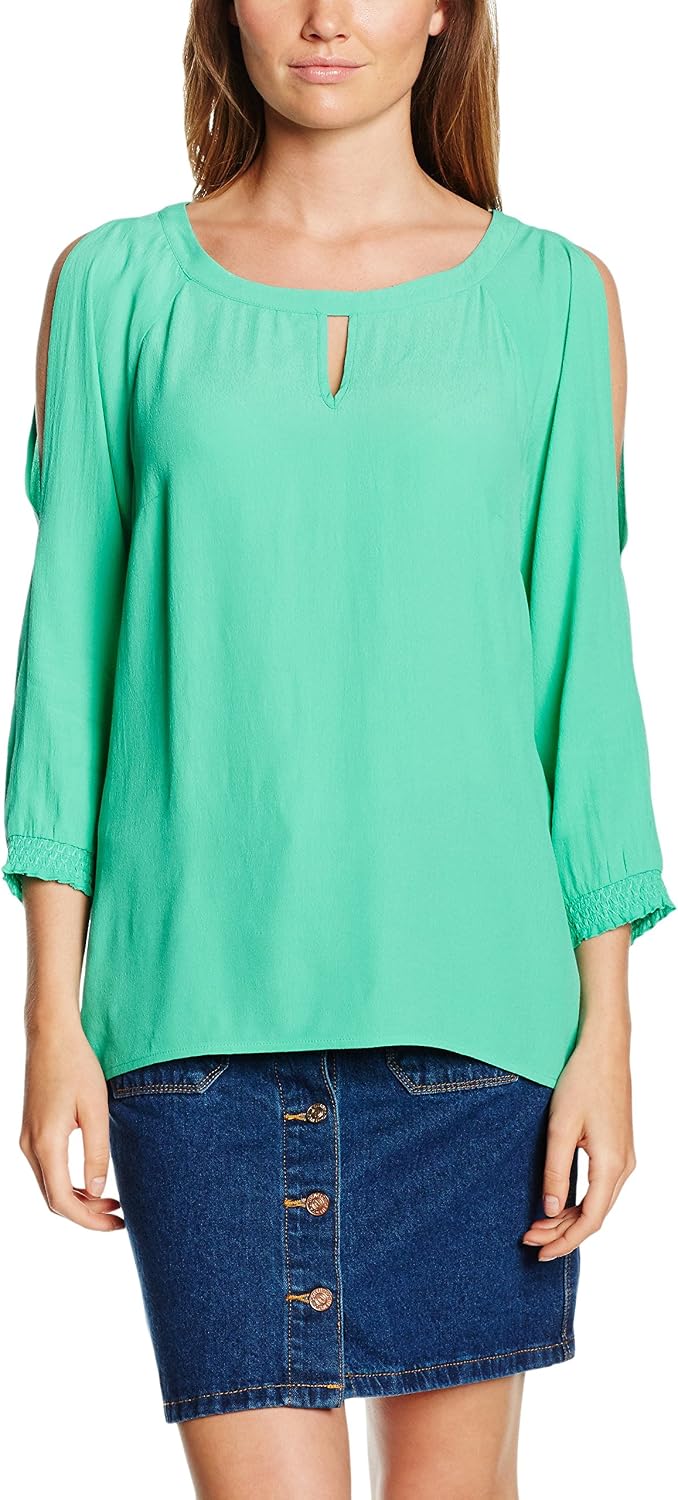 Comma Damen Bluse Mit Allover-Print – Fließend, Lange Puffärmel & Relaxed Fit