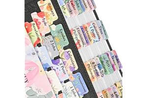 GBYMIUY Bible Tabs, 80 Laminated Bible Book Tabs, Bible Journaling Supplies, Bible Tabs for Women & Men Study Bible, Personalized Bible Index Tabs, Quick Reference, Easy to Read (Floral)
