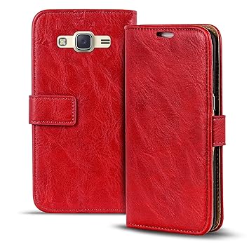 Conie RW30966 Retro Wallet Kompatibel mit Samsung Galaxy J5, Klapphülle Tasche Vintage Leder Design für Galaxy J5 Etui mit Ka