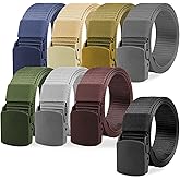 Coobbar Nylon Military Tactical Belt, 8 Pack, Lightweight, Quick Dry, Comfort, Adjustable Size, Ratchet Buckle, Outdoor Web Belt for Men