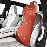 FLORICH 2-in-1 Lumbar Support with Headrest Pillow for Car Ergonomic Memory Foam Car Seat Back Cushion Integrated Lumbar Pillow with Car Neck Pillow for Driving Seat Relief Back Sciatica Pain, Red