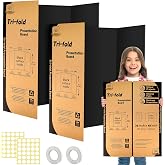 IKAYAS 2 Pack Trifold Poster Board 36" X 48" Black Science Display Board | Science Fair Display Boards Presentation Boards for Mounting, Art, Display, Projects Classroom Supplies