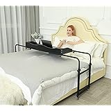 UNICOO - Height Adjustable Overbed Table Laptop Cart Computer Table Standing Workstation Food Tray Desk,Rolling Medical Table