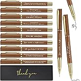 PerKoop 10 Sets Thank You Gifts Pens with Boxes Bulk Appreciation Party Favors for Employee Coworker Staff Nurse Teacher Team Office Supplies(Natural,Mixed)