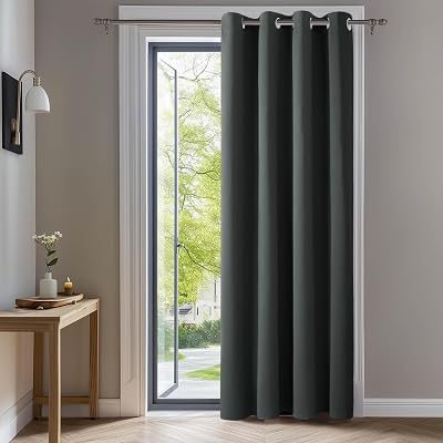 Deconovo Thermal Blackout Curtain 52x90 Eyelet Dark Grey Room Darkening