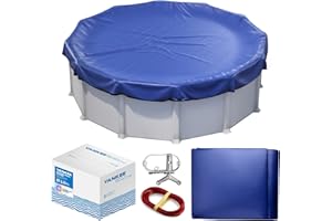 Winter Pool Cover 18 ft Round for Above Ground | Extra Thick & Durable Above-Ground Pool Cover | Sapphire Series of Premium Cold- and UV-Resistant Pool Cover | by Yankee Pool Pillow