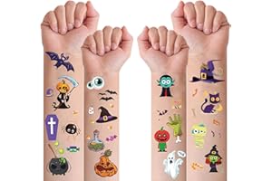 XUTENGY 298 PCS Halloween Decorations Party Favors Temporary Tattoos for Kids，Halloween Assorted Trick or treat Halloween Fake Tattoo Stickers for Boys Girls Goody Bag Stuffers Prizes