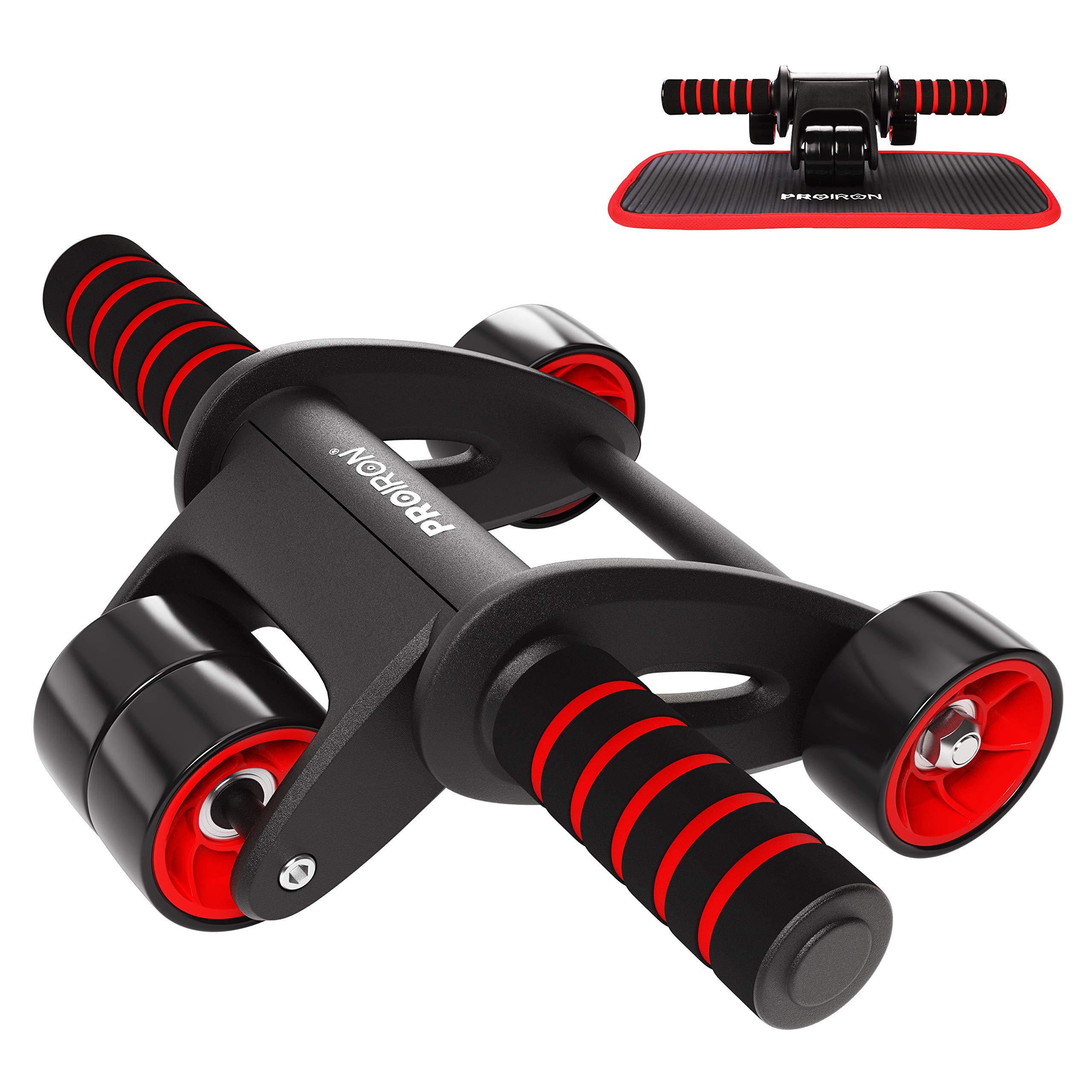 PROIRON Gym Roller Wheel, Ab Roller Wheel with Extra Thick Knee Pad Mat, Foldable Workout Equipment for Abdominal Core Strength Training Home Gym…