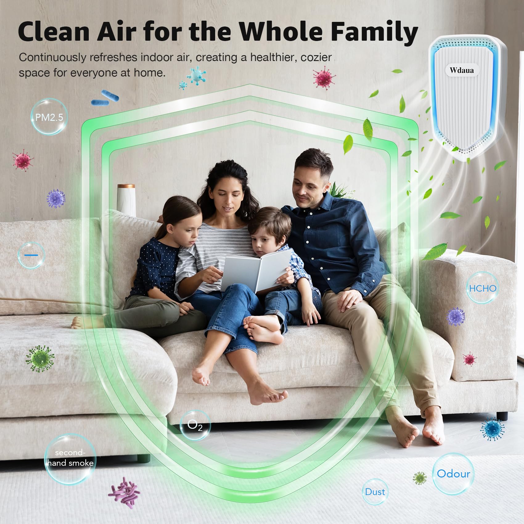 Plug-In Air Purifier 4 Pack Negative Ion Air Purifiers Ionizer for Home, Bedroom, Office, Basement Kitchen Air Freshener Odor Reducer Pets Smoke Smell (4)