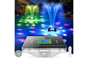 Solar Pool Fountain with Light Show,2026 Upgraded Large Solar Pool Water Fountain, 2 Spray Modes Floating Pool Fountain for A