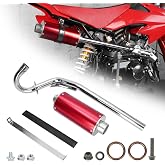 28mm Big Bore Exhaust Muffler Pipe for 70cc-125cc CRF50 XR50 Dirt Pit Bike | Red exhaust silencer pipe fits Chinese pit dirt bikes. Compatible with CRF50 XR50 70cc 110cc 125cc engines