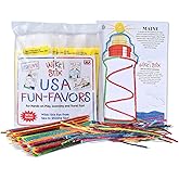 WIKKI STIX USA Fun Paks, Travel Essential for Road Trips, Featuring USA Landmarks and Locations, Made in USA. Pack of 20.