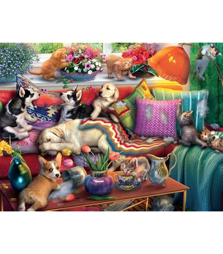 Buffalo Games Dogs Rule Jigsaw Puzzle - 750 Pieces For Adults | Challenging Dog-Themed Puzzle, 24x18 Inch