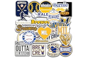 BESSER ASSOCIATES 30 PCS American Baseball Stickers for Water Bottle, Laptop, Bicycle, Computer, Motorcycle, Travel Case, Car Decal Decoration – Waterproof Vinyl Stickers for Kids, Helmet – 2-2.5 Inches