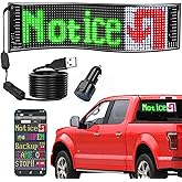 SanLank Led Sign, Bluetooth App Programmable Led Car Sign, USB 5V Scrolling Message Led Matrix Panel, Custom Digital Display Board for Shop Advertising