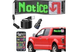 SanLank Led Sign, Bluetooth App Programmable Led Car Sign, USB 5V Scrolling Message Led Matrix Panel, Custom Digital Display Board for Shop Advertising