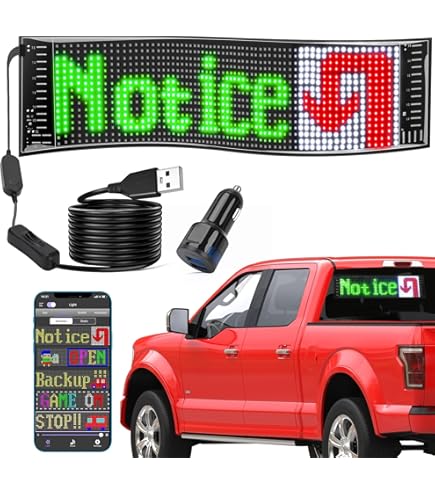12V 52CM Led Display RGB Programmable Picture Scrolling Message LED Display Sign