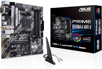 ASUS PRIME B550M-A WIFI II Motherboard AMD AM4 Micro ATX 4 DDR4 Wi-Fi PCIe4